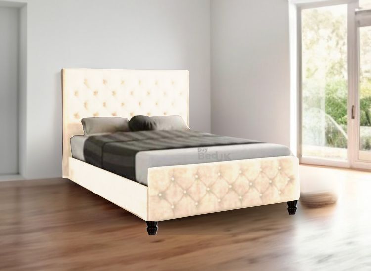 Adora Chesterfield Upholstered Ottoman Storage Bed Frame Dove Plush | £349 - £549