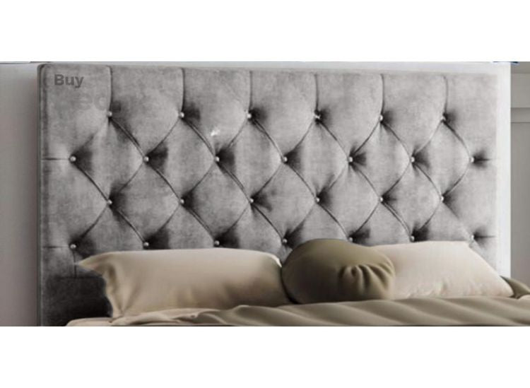 AdoraChesterfield Upholstered Headboard-GreyPlush