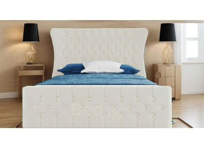 Angy Winged Upholstered Ottoman Storage Bed Frame Dove Plush | £369 - £529
