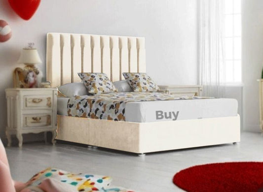 Sage Storage Divan Upholstered Ottoman Storage Bed Frame Dove Plush | £265- £525