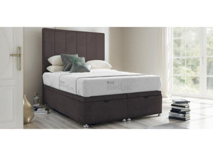 Aurelia Striped Divan Ottoman Storage Bed Frame Steel Plush | £379 - £559