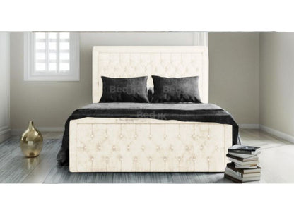 Blaze Squared Bed Divan Ottoman Storage Bed Frame Dove Plush | £359 - £539