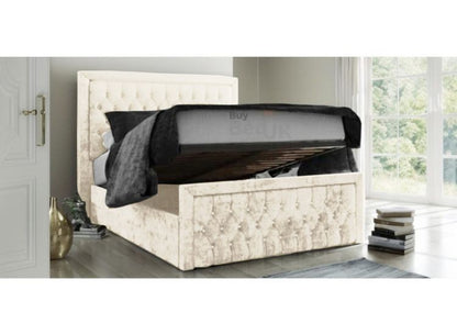 Blaze Squared Bed Divan Ottoman Storage Bed Frame Dove Plush | £359 - £539