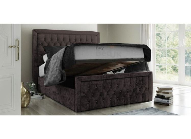 Blaze Squared Bed Divan Ottoman Storage Bed Frame Steel Plush | £359 - £539