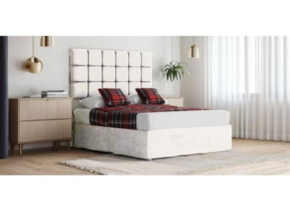 Daria Cube Divan Upholstered Ottoman Storage Bed Frame Dove Plush | £265- £505