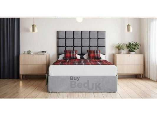 Daria Cube Divan Upholstered Ottoman Storage Bed Frame Grey Plush | £265- £505