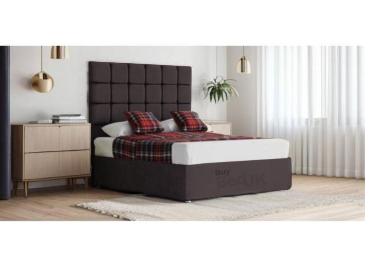 Daria Cube Divan Upholstered Ottoman Storage Bed Frame Steel Plush | £265- £505