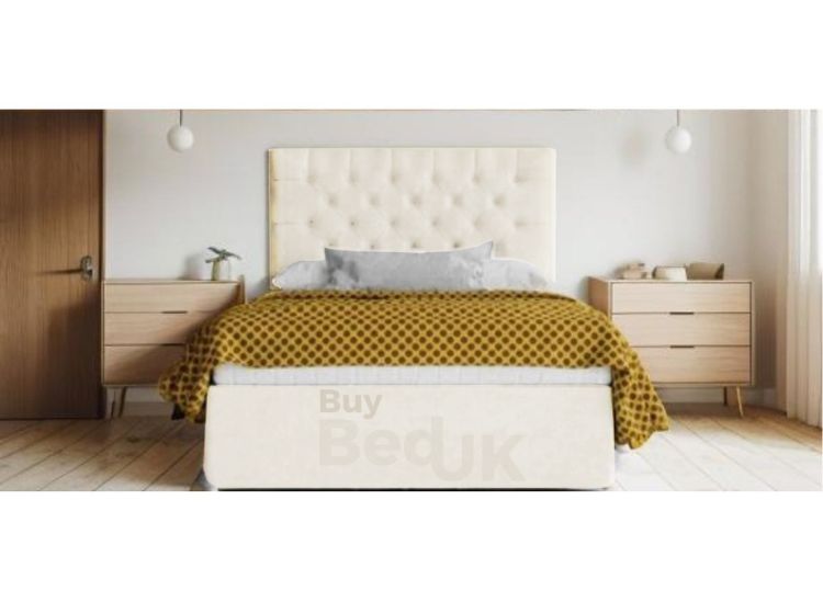 Elysia Storage Divan Bed Upholstered Ottoman Storage Bed Frame Dove Plush | £285- £525