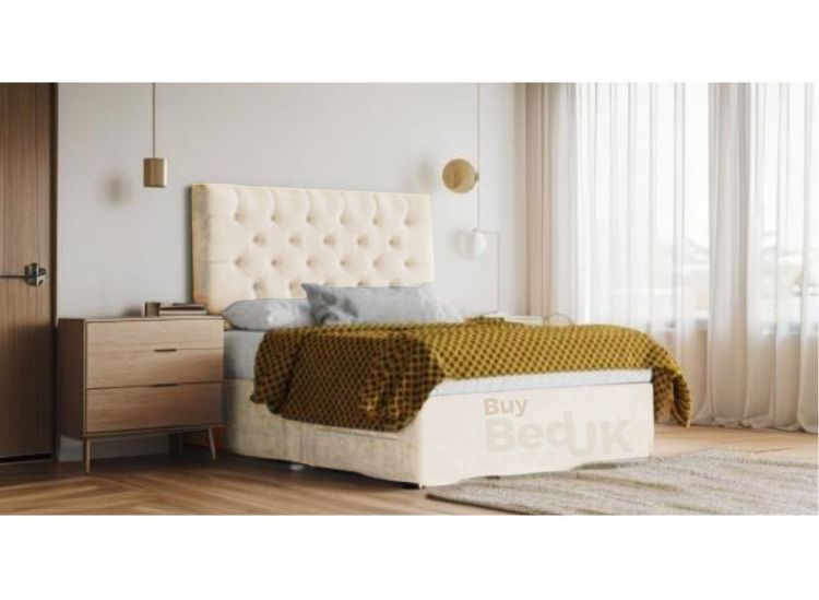 Elysia Storage Divan Bed Upholstered Ottoman Storage Bed Frame Dove Plush | £285- £525