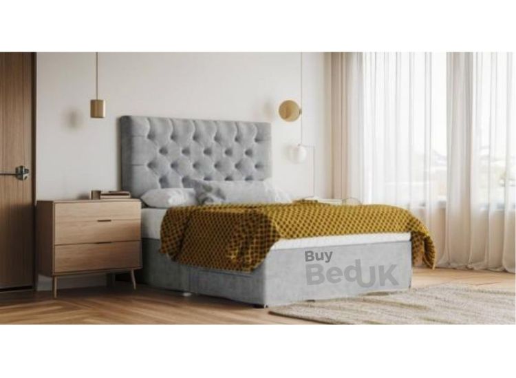 Elysia Storage Divan Bed Upholstered Ottoman Storage Bed Frame Grey Plush | £285- £525