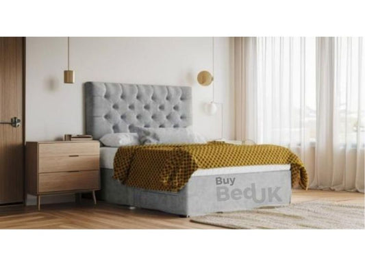Elysia Storage Divan Bed Upholstered Ottoman Storage Bed Frame Grey Plush | £285- £525