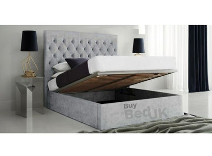 Fabius Storage Divan Bed Upholstered Ottoman Storage Bed Frame Grey Plush | £409- £708