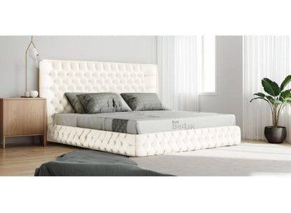 Freeze Chesterfield Designer Upholstered Ottoman Storage Bed Frame Dove Plush | £659- £998