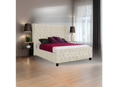 Horona Winged Designer Upholstered Ottoman Storage Bed Frame Dove Plush | £379- £539