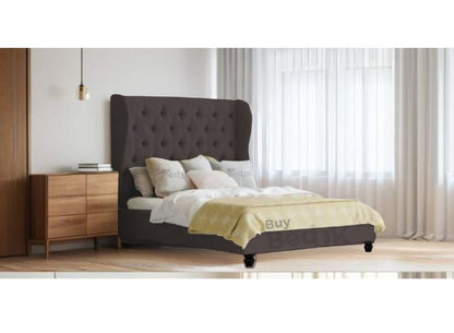 Juniper Winged Bed Sleigh Upholstered Ottoman Storage Bed Frame Steel Plush | £379 - £539