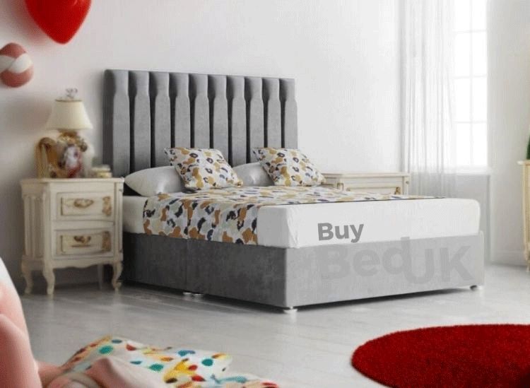 Sage Storage Divan Upholstered Ottoman Storage Bed Frame Grey Plush | £265- £525